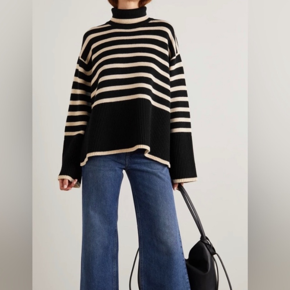 Totême Signature Stripe Wool Turtleneck